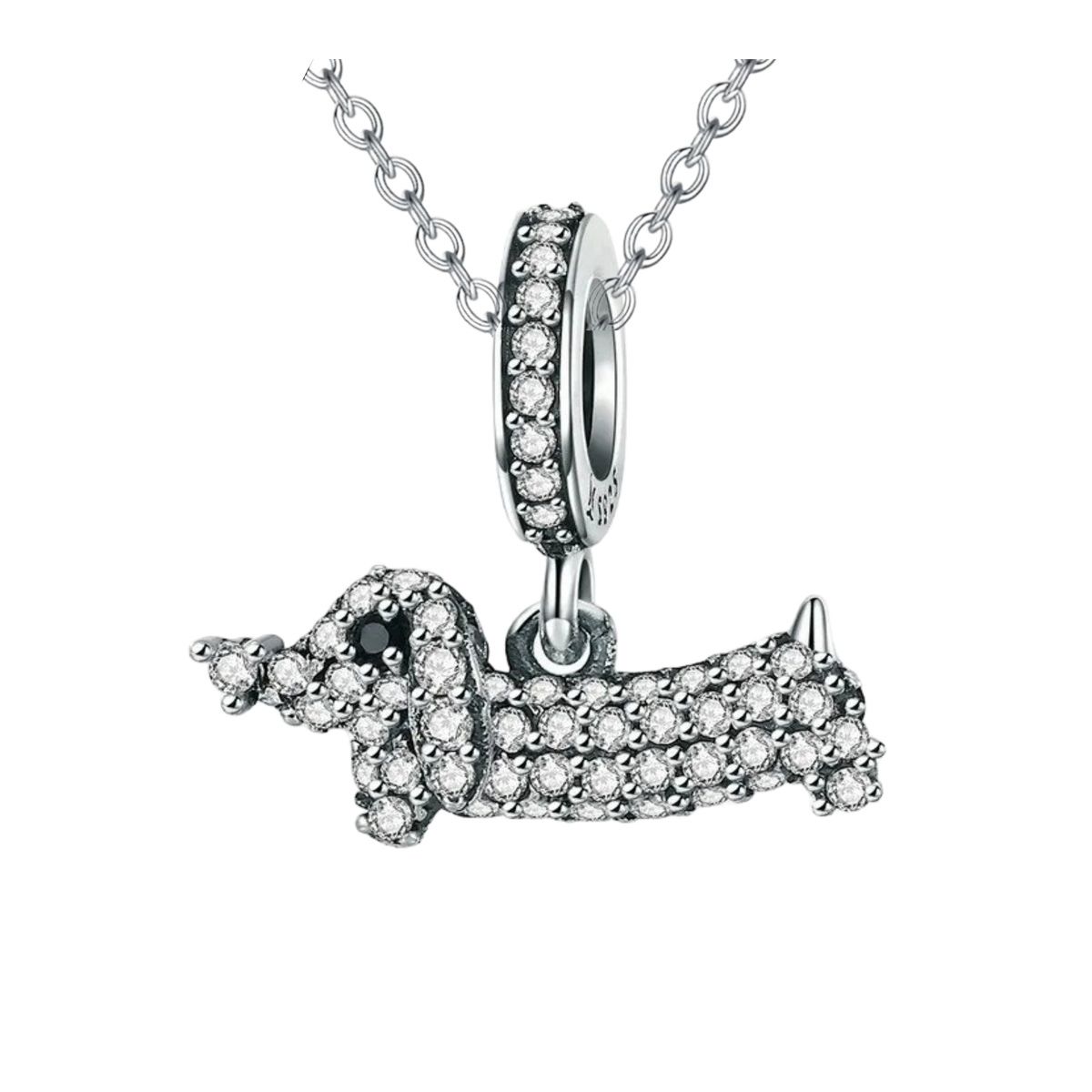GENERICO - Collar perro salchicha dachshund teckel Plata 925 joya mujer