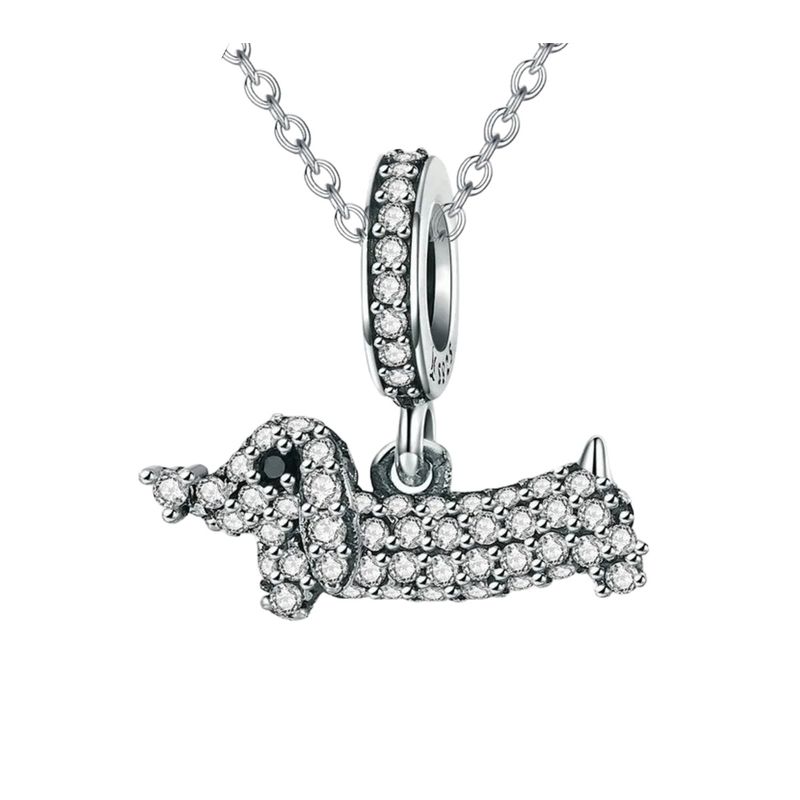 GENERICO - Collar perro salchicha dachshund teckel Plata 925 joya mujer