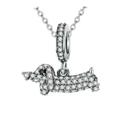 GENERICO - Collar perro salchicha dachshund teckel Plata 925 joya mujer