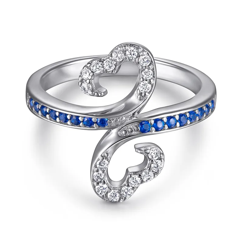 NAZ - anillo plata Corazones Azul Eterno