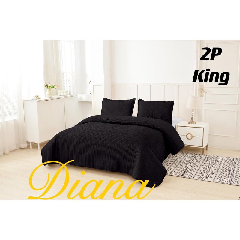 GENERICO - Cubrecama Quilt de Verano 2.0 Plaza Premium Negro