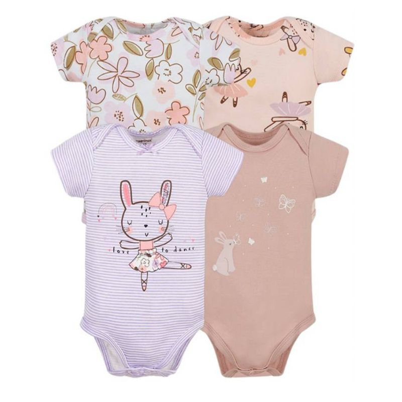 TEDMIMAK - Pack 4 Bodys Bailarina Tedmimak Farukids Manga corta 100% Algodón