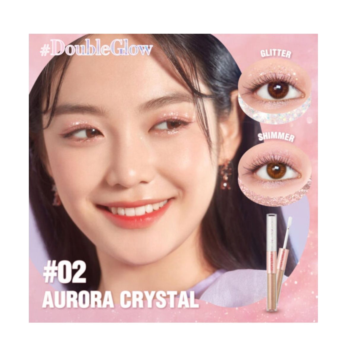 PINKFLASH - 2 In 1 All Glow 02 Sombra Liquida Y Glitter Pinkflash