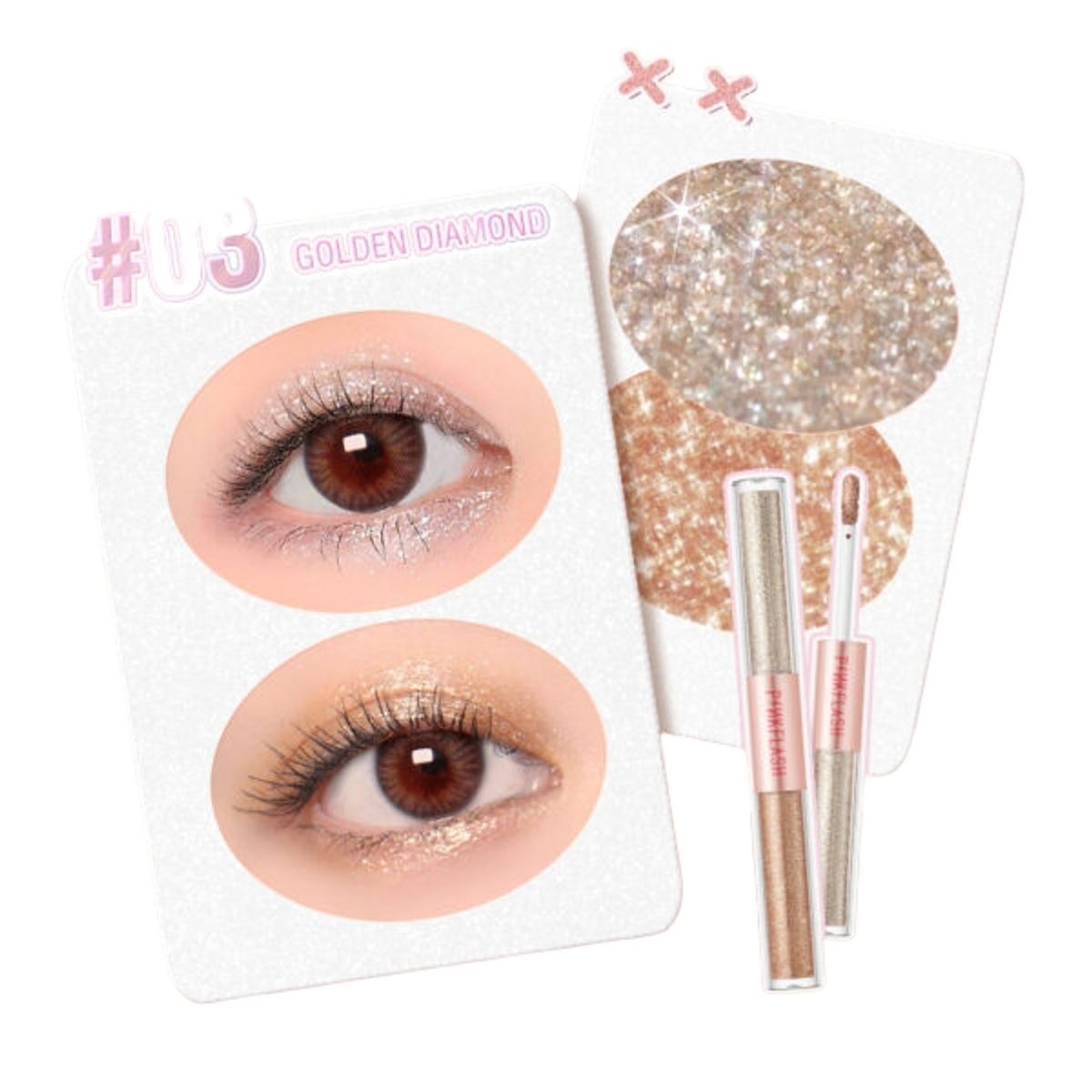 PINKFLASH - 2 In 1 All Glow 03 Sombra Liquida Y Glitter Pinkflash