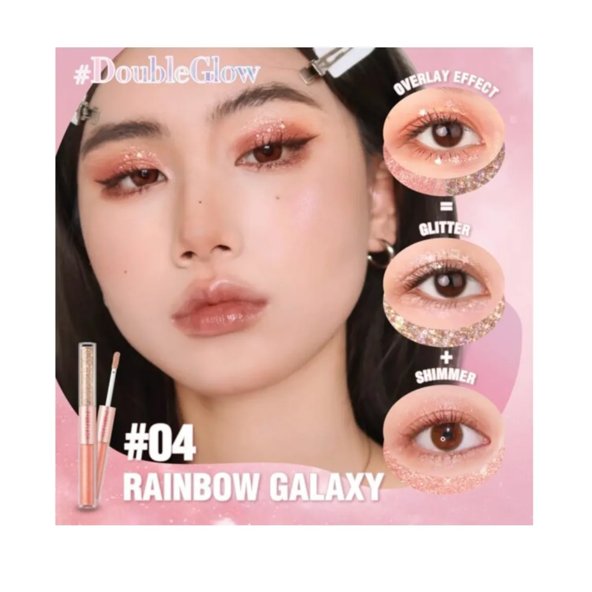 PINKFLASH - 2 In 1 All Glow 04 Sombra Liquida Y Glitter Pinkflash