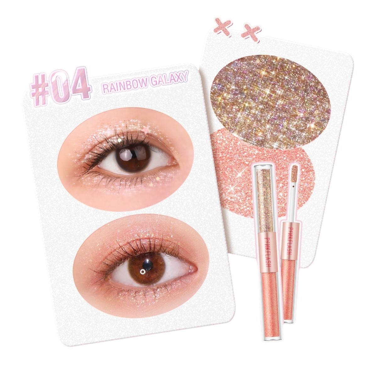 PINKFLASH - 2 In 1 All Glow 04 Sombra Liquida Y Glitter Pinkflash