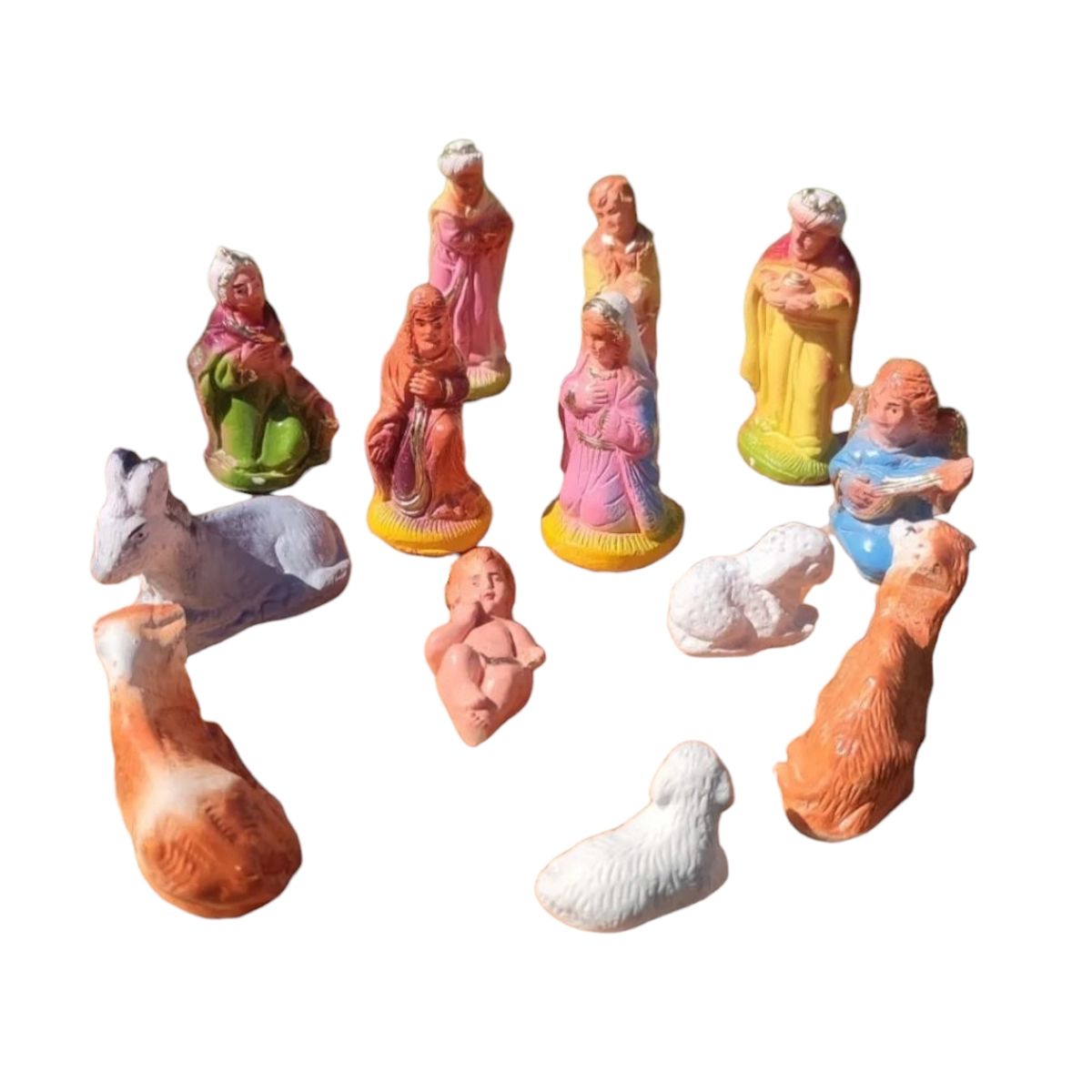 GENERICO - Pesebre 13 piezas 10 cm Crema, Nacimiento Adorno Navidad