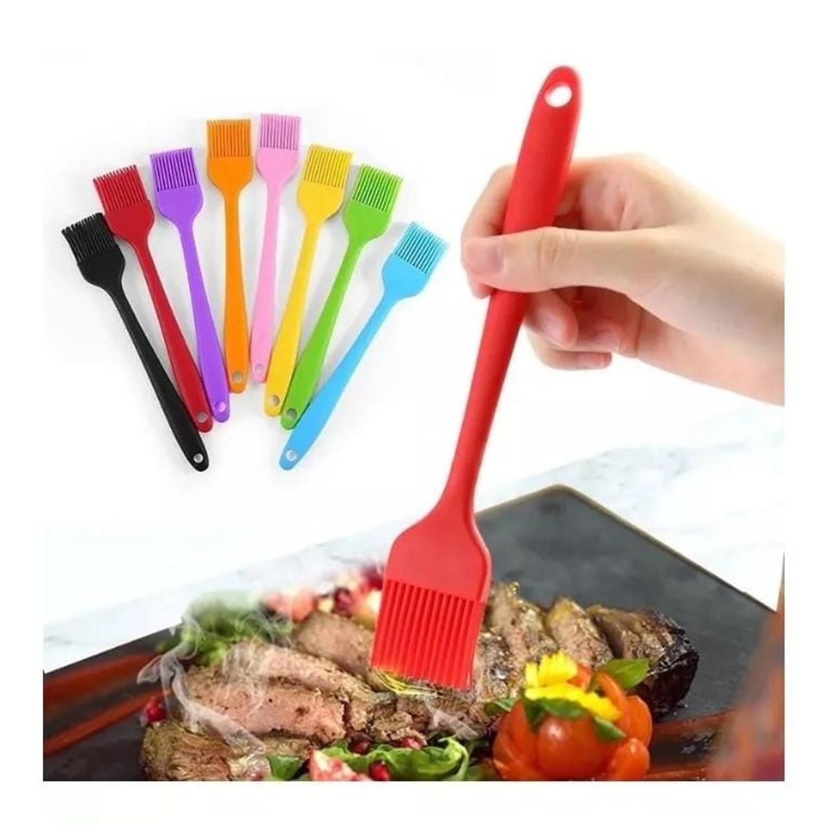 GENERICO - PACK 2 Brochas De Silicona Reposteria Pincel Cocina  Asado