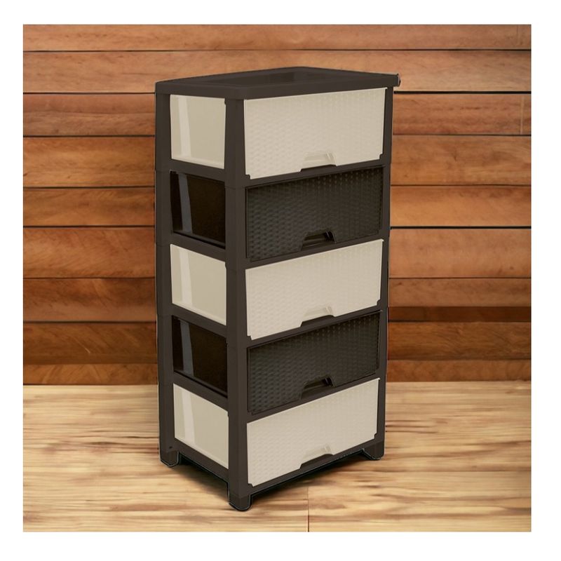 GENERICO - Cajonera ratán glamour clip 5 c/b 125x54,5x44,5 cm