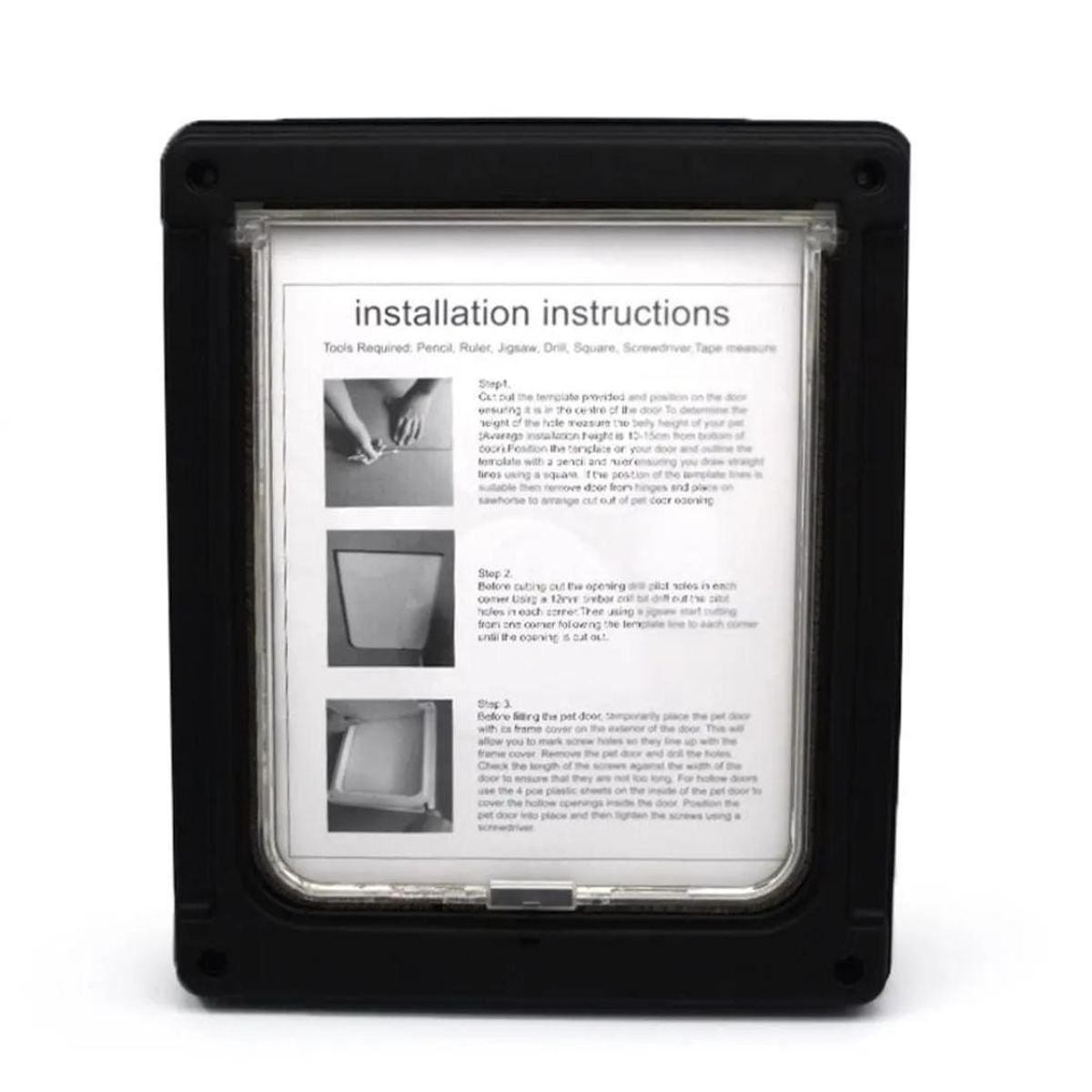 GENERICO - Puerta Exterior Interior Negro XL para Perro Mascota Interno 23x28cm