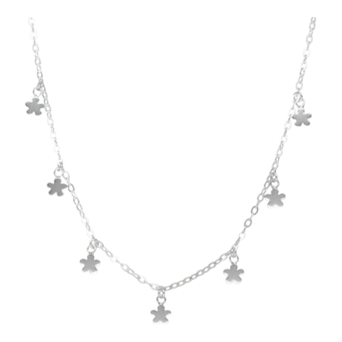 GENERICO - Collar choker ajustable flores 40 cm de plata 925