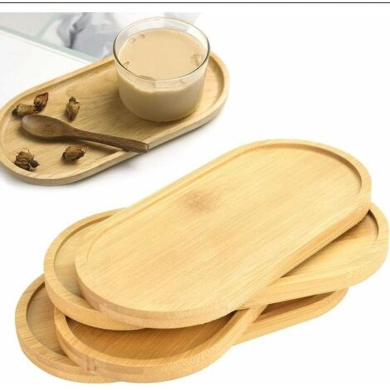 GENERICO - Pack 6 Bandejas Oval BAMBÚ - 13x 33CM PREMIUM