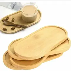 GENERICO - Pack 6 Bandejas Oval BAMBÚ - 13x 33CM PREMIUM