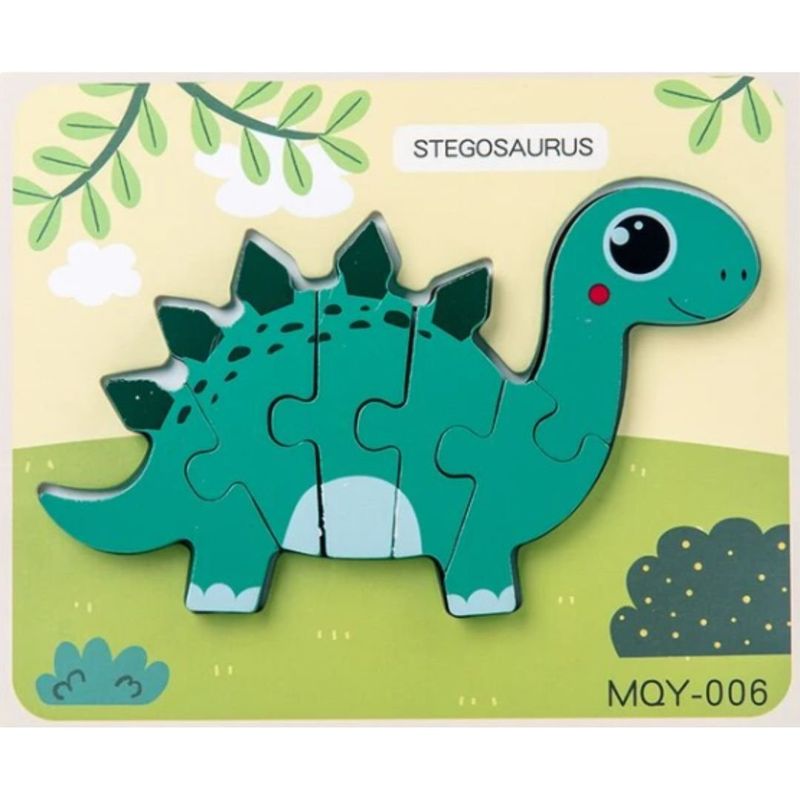 GENERICO - Rompecabeza de madera montessori dinosaurioio