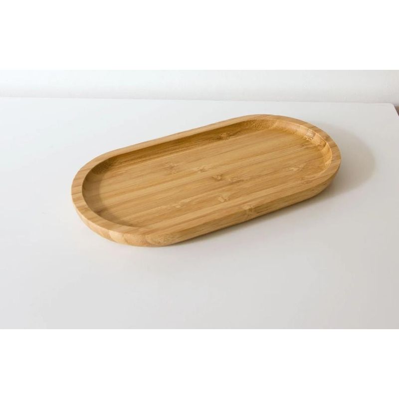 GENERICO - BANDEJA OVAL EM BAMBU P - 13x33CM PREMIUM