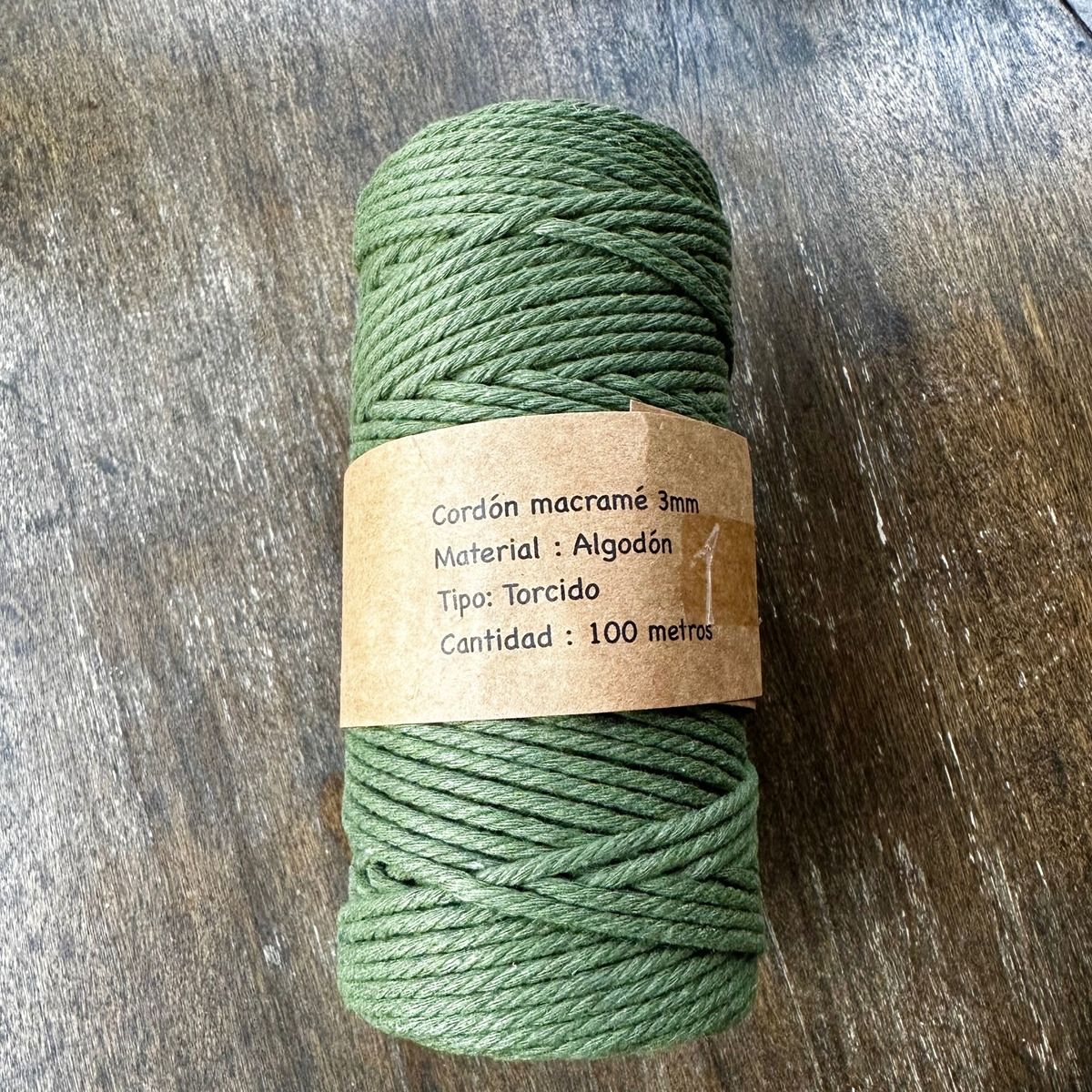 GENERICO - Cordón Para Macramé De 3 Mm Rollo De 100 Metros 100% Algodon