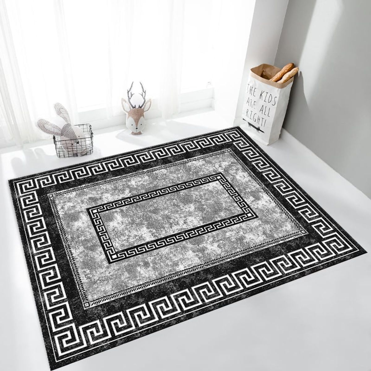 GENERICO - Alfombra 3d  Con Diseño Geometrico Cuadrados 200x240 Cm