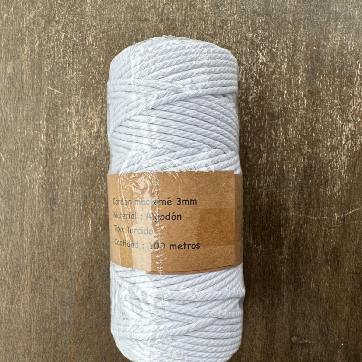 GENERICO - Cordón Para Macramé De 3 Mm Rollo De 100 Metros 100% Algodon