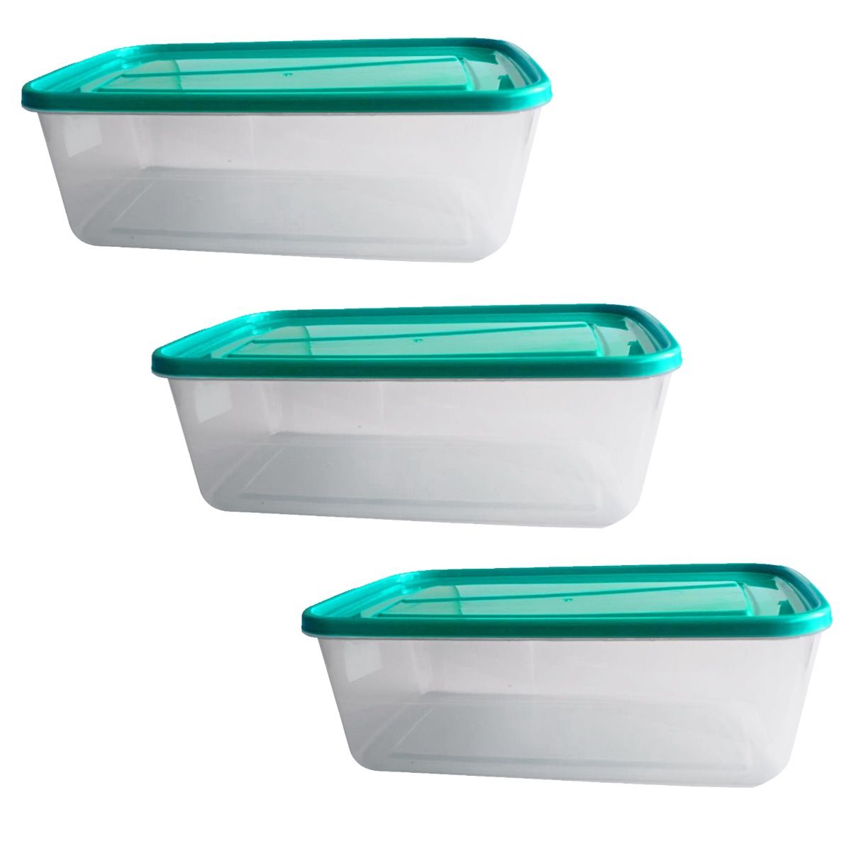 GENERICO - Pack X 3 Caja Plastica Tupper Transparente Hogar Cocina