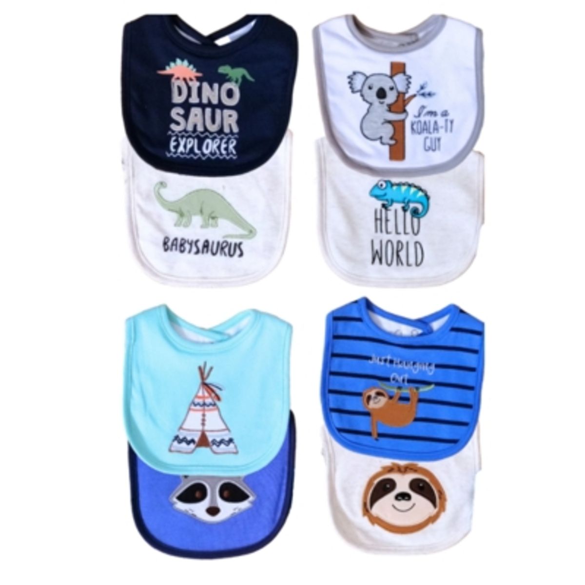 TEDMIMAK - Pack 2 Baberos Triple Capa Ajustables Bebés Tedmimak Surtido