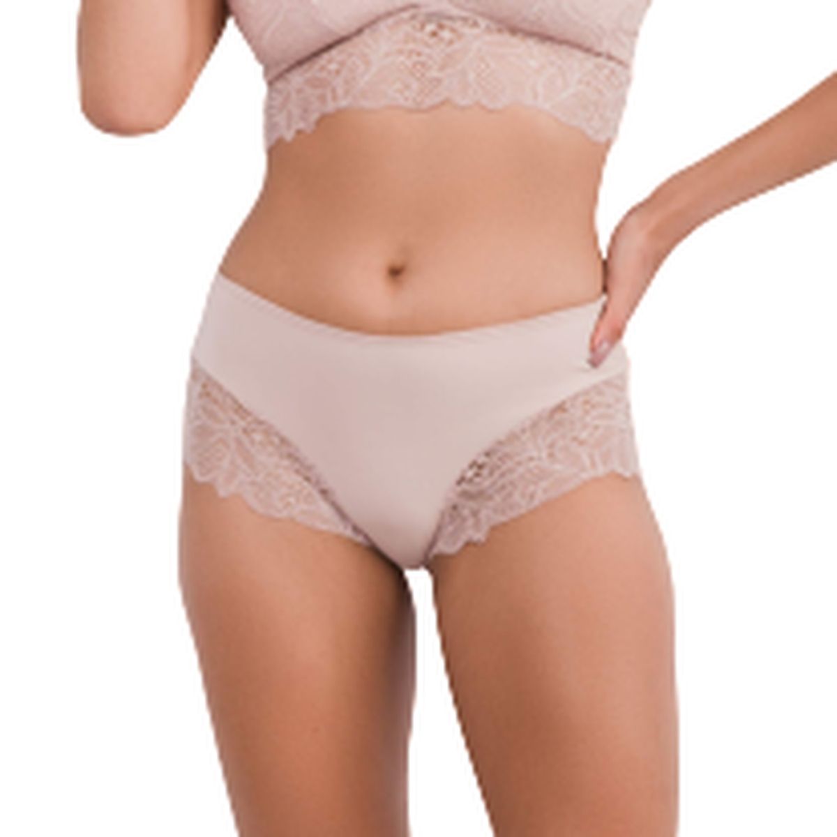 GENERICO - Calzón Bikini Encaje LYCRA - Rosa.