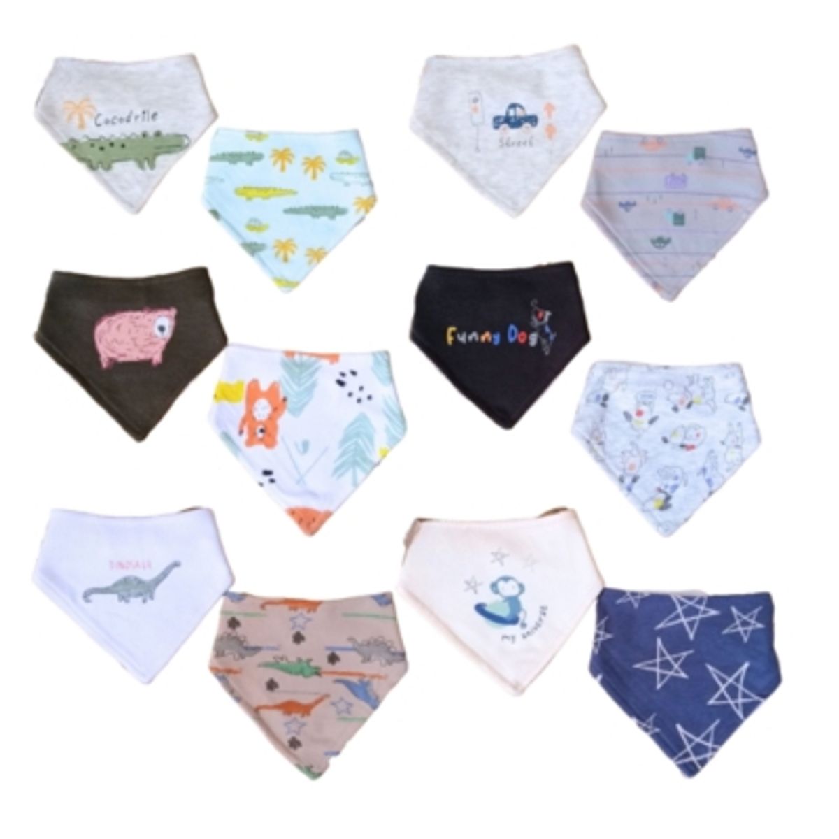 TEDMIMAK - Pack 2 Bandanas Estampadas para Bebés Tedmimak