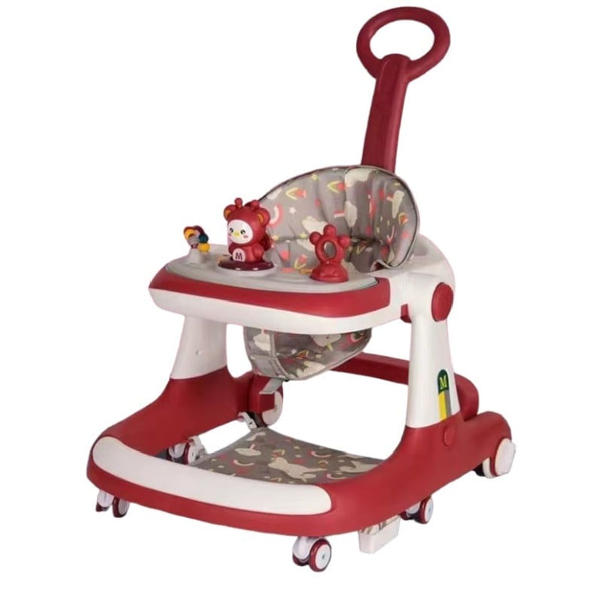 LUBABYCAS - Andador Caminador 5 En 1 Con Apoya Pies Lubabycas Rojo