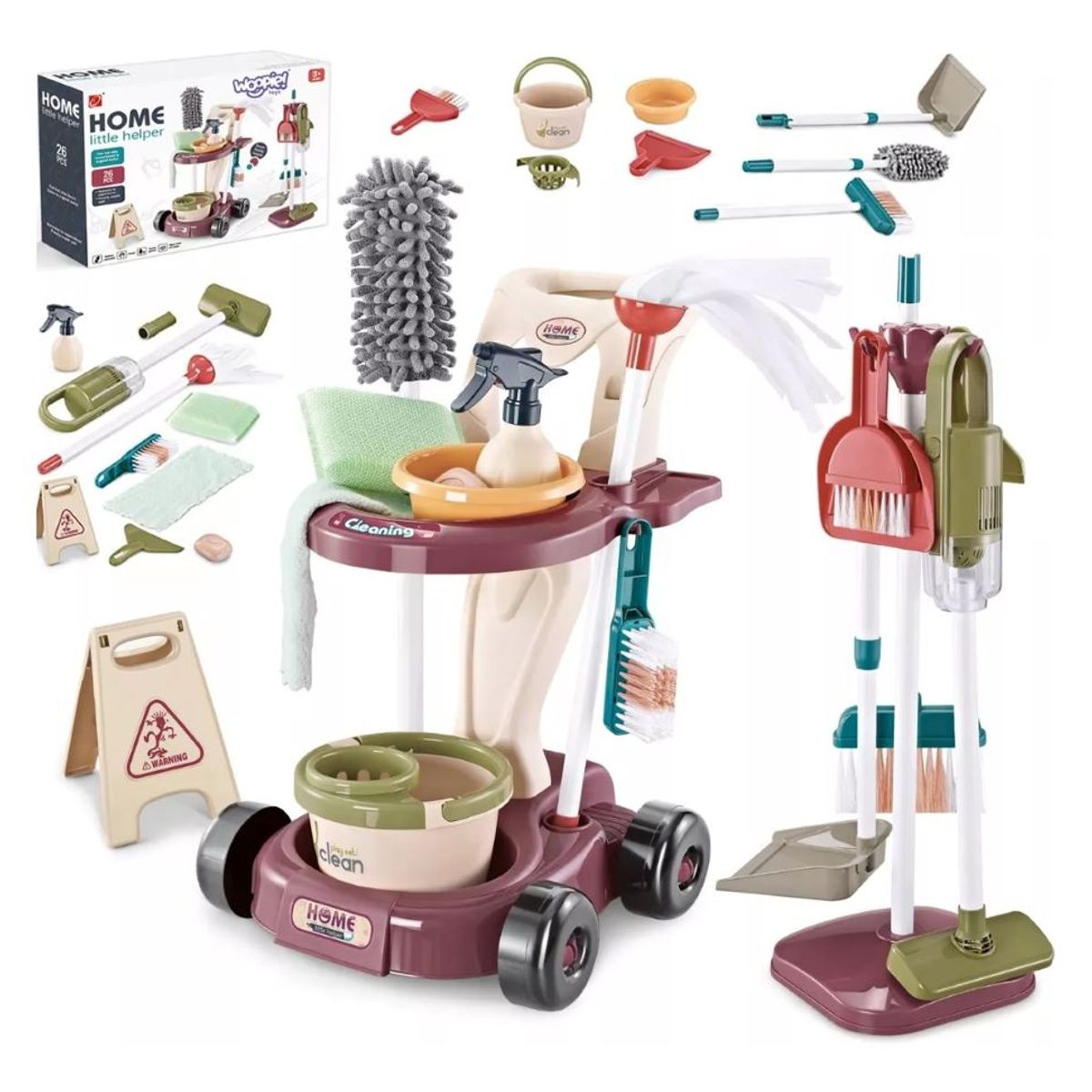 GENERICO - Set Carrito De Aseo Limpieza Juguete Didáctico Para Niños