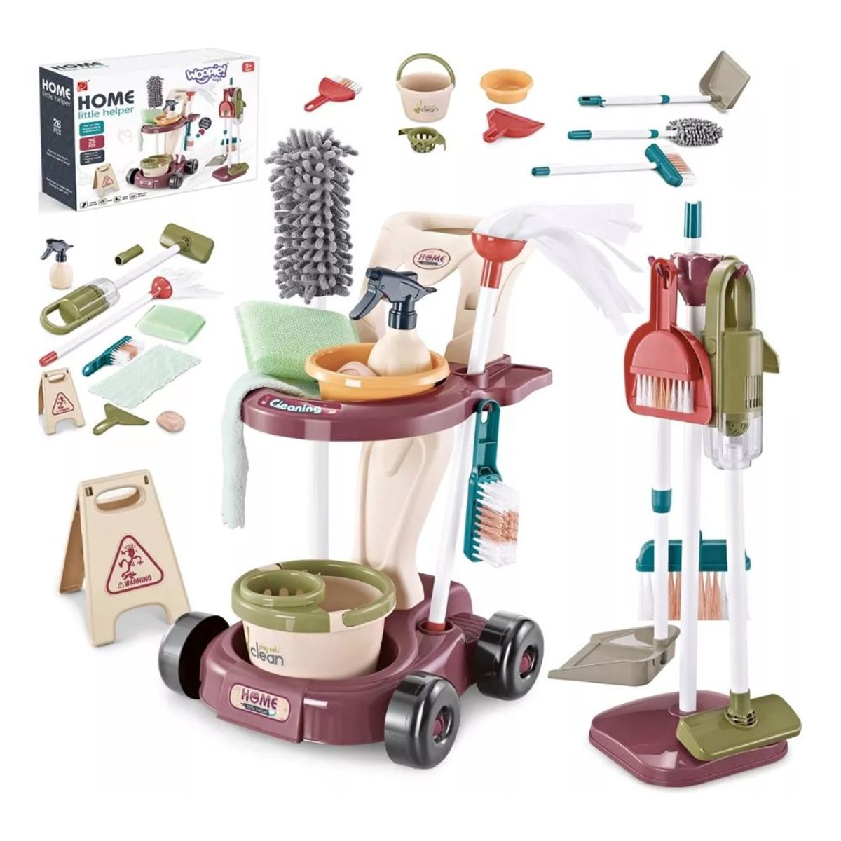 GENERICO - Set Carrito De Aseo Limpieza Juguete Didáctico Para Niños