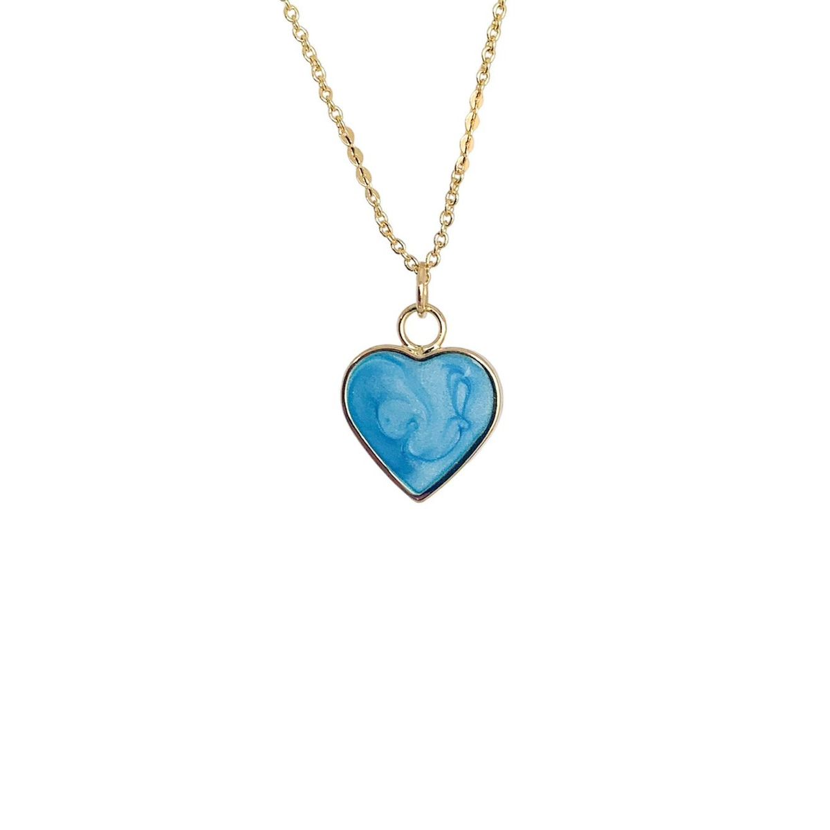GENERICO - Collar lovely Azul chapado en oro