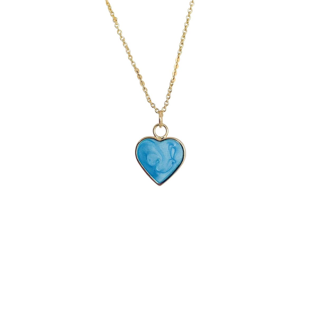 GENERICO - Collar lovely Azul chapado en oro