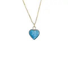 GENERICO - Collar lovely Azul chapado en oro