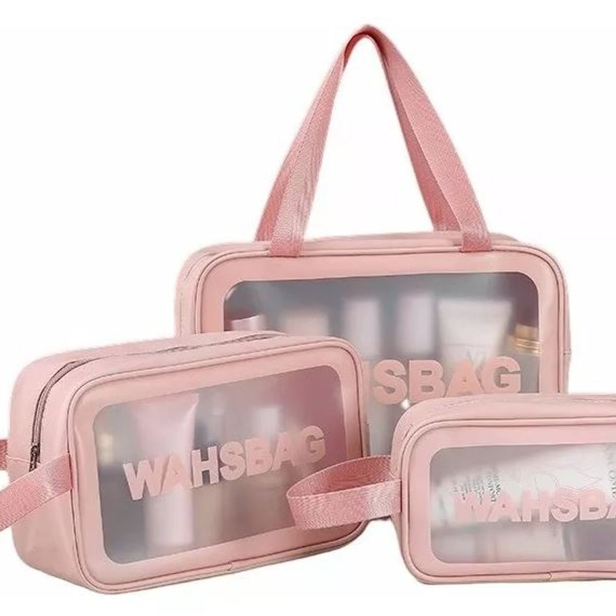 GENERICO - Neceser Organizador Bolsa De Cosméticos Transparente rosa