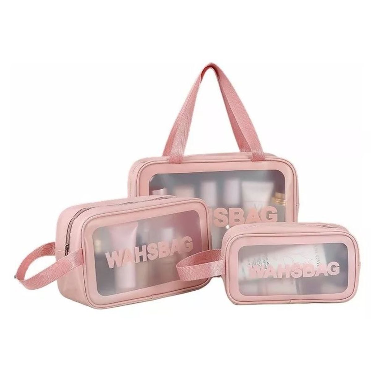 GENERICO - Neceser Organizador Bolsa De Cosméticos Transparente rosa