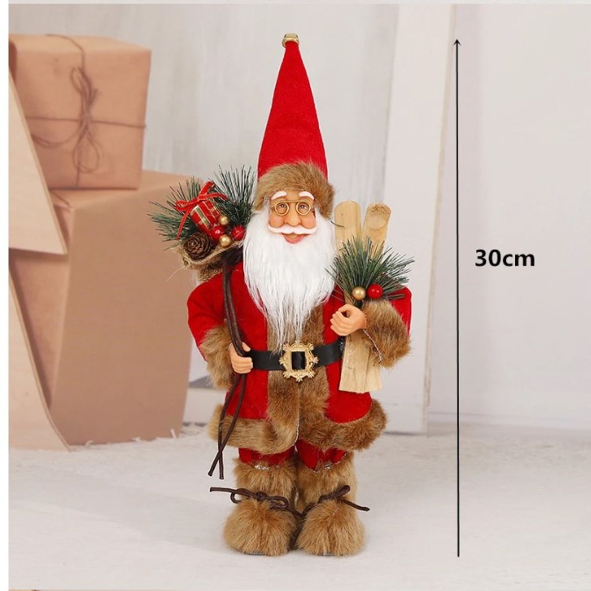 GENERICO - Viejo Pascuero Muñeco De Navidad 30 Cms Elegantes Calidad