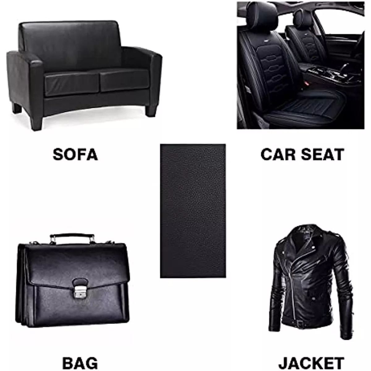 KUANGYE - Parche Reparación Autoadhesivo De Negro 50x137cm Cuero