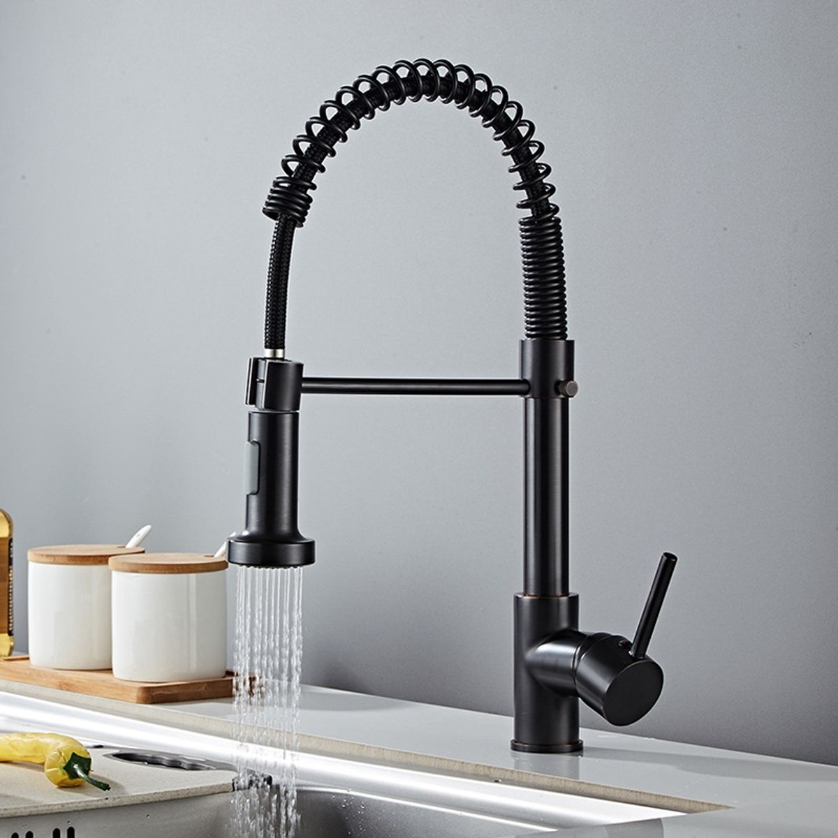 KUANGYE - Grifo Llave Lavaplatos Monomando Cocina Extensible Flexible
