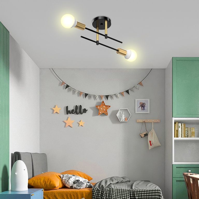 HALMAN - luz cálida Lámpara De Techo Moderna2Luz E27 Lampara Colgantes Con Diy