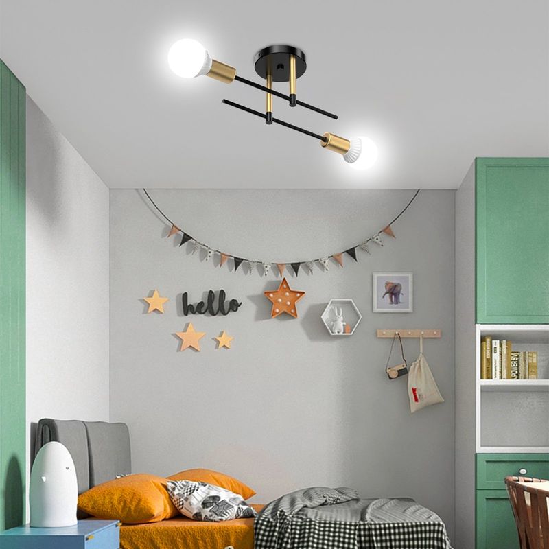 HALMAN - blanco Lámpara De Techo Moderna2Luz E27 Lampara Colgantes Con Diy
