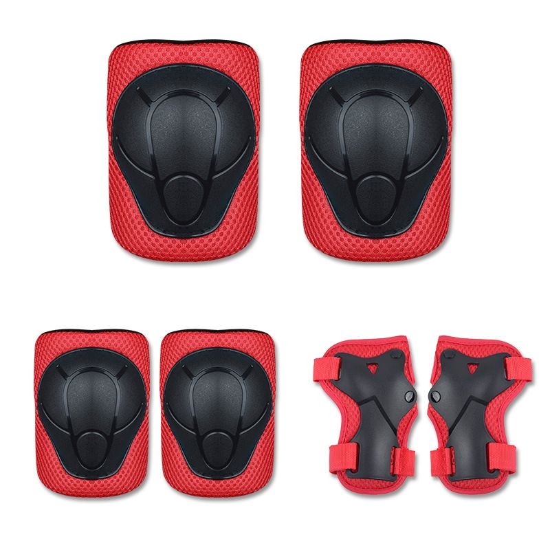 COREJOY - Rodilleras coderas y cubre manos de ciclismo para niños rojo
