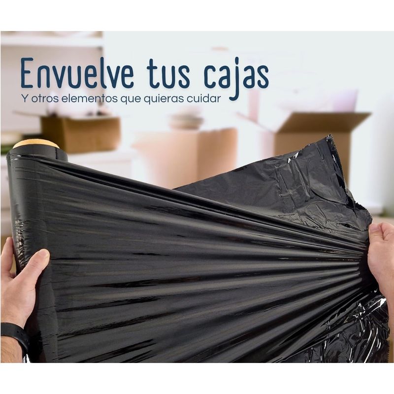 GENERICO - Papel Film Grande 220mts X 50cm Embalaje Caja 6 Unidades NEGRO