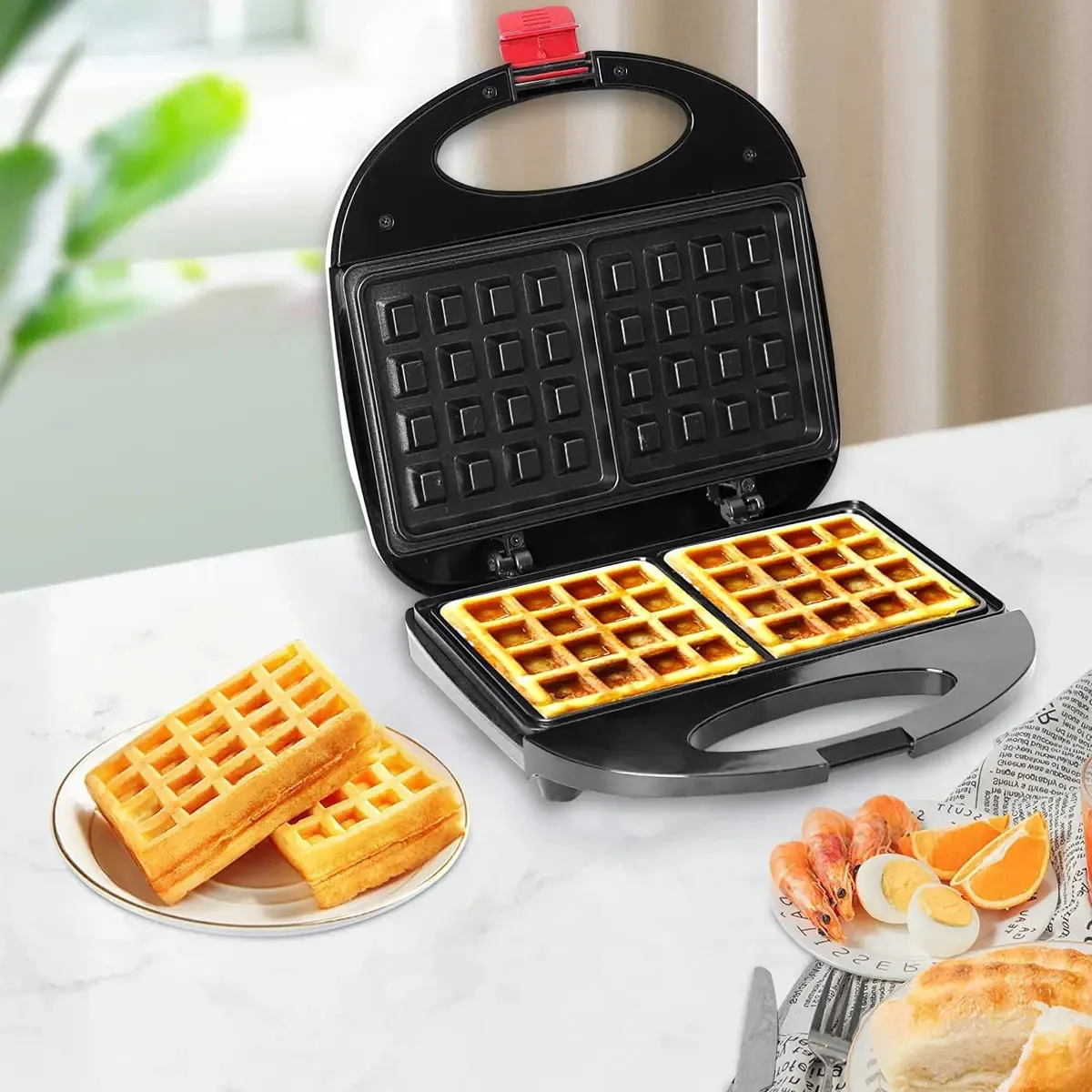 GENERICO - Maquina De Waffles Waflera Para Cocina Hogar Repostería Preparacion Rapida Postres Desayunos