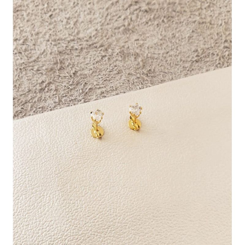 GENERICO - Aros Topo Corazón en oro laminado de 18k