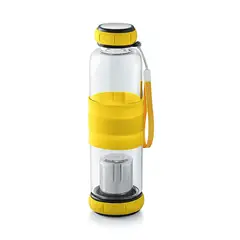GENERICO - Infusor De Te Botella Vidrio Con Infusor 500 Ml Mate Infusor Amarillo