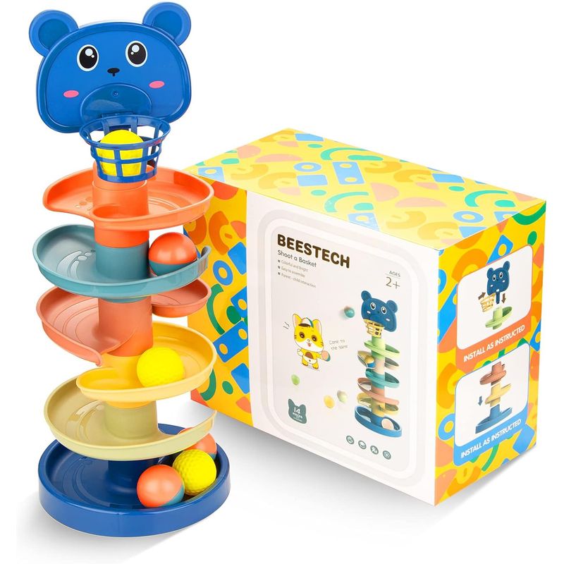 COCHOLITO KIDS - Juguete Bebé Con 5 Bolas Rodante Y Torre Tobogán Para Bebés