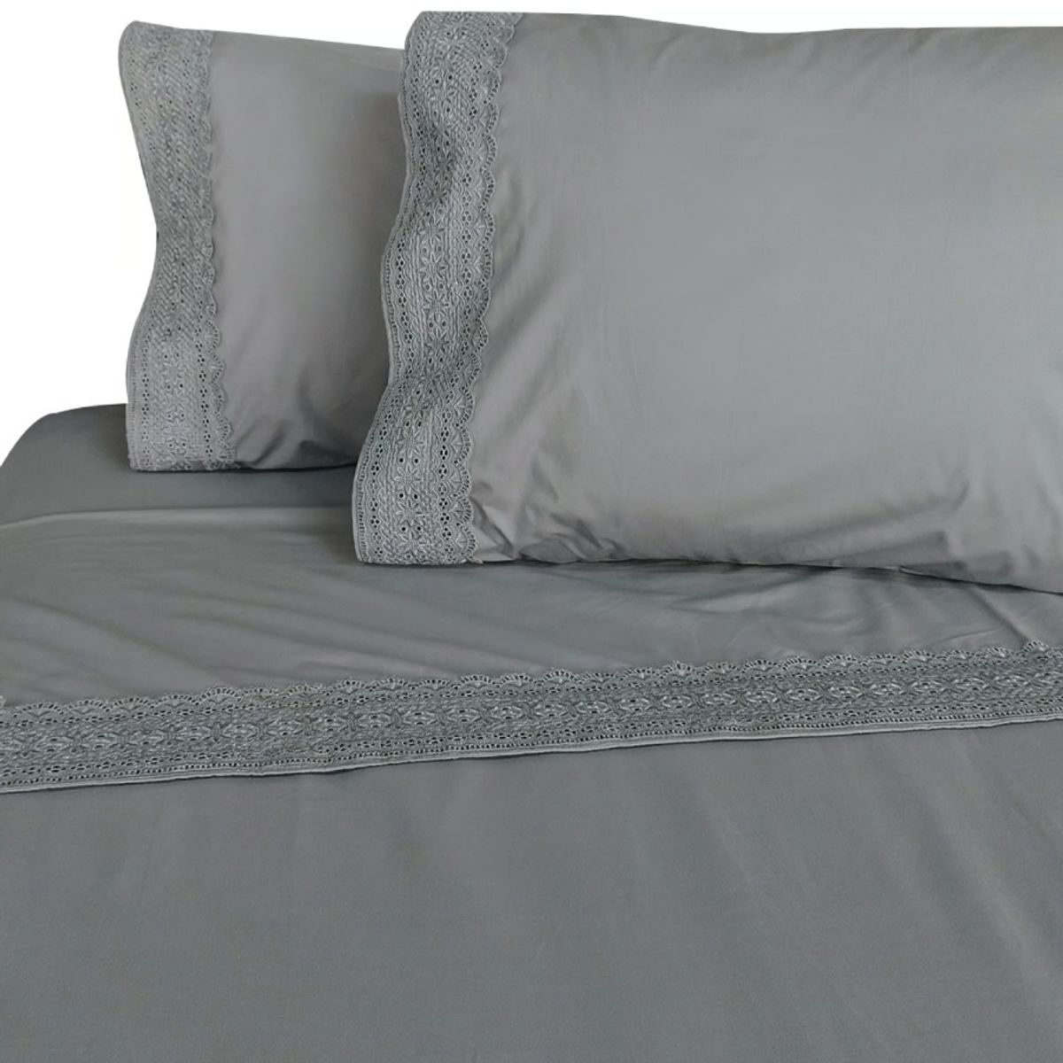 ILLUSIONS - Sabanas 2 Plaza De 180 Hilos Marca Illusions Gris