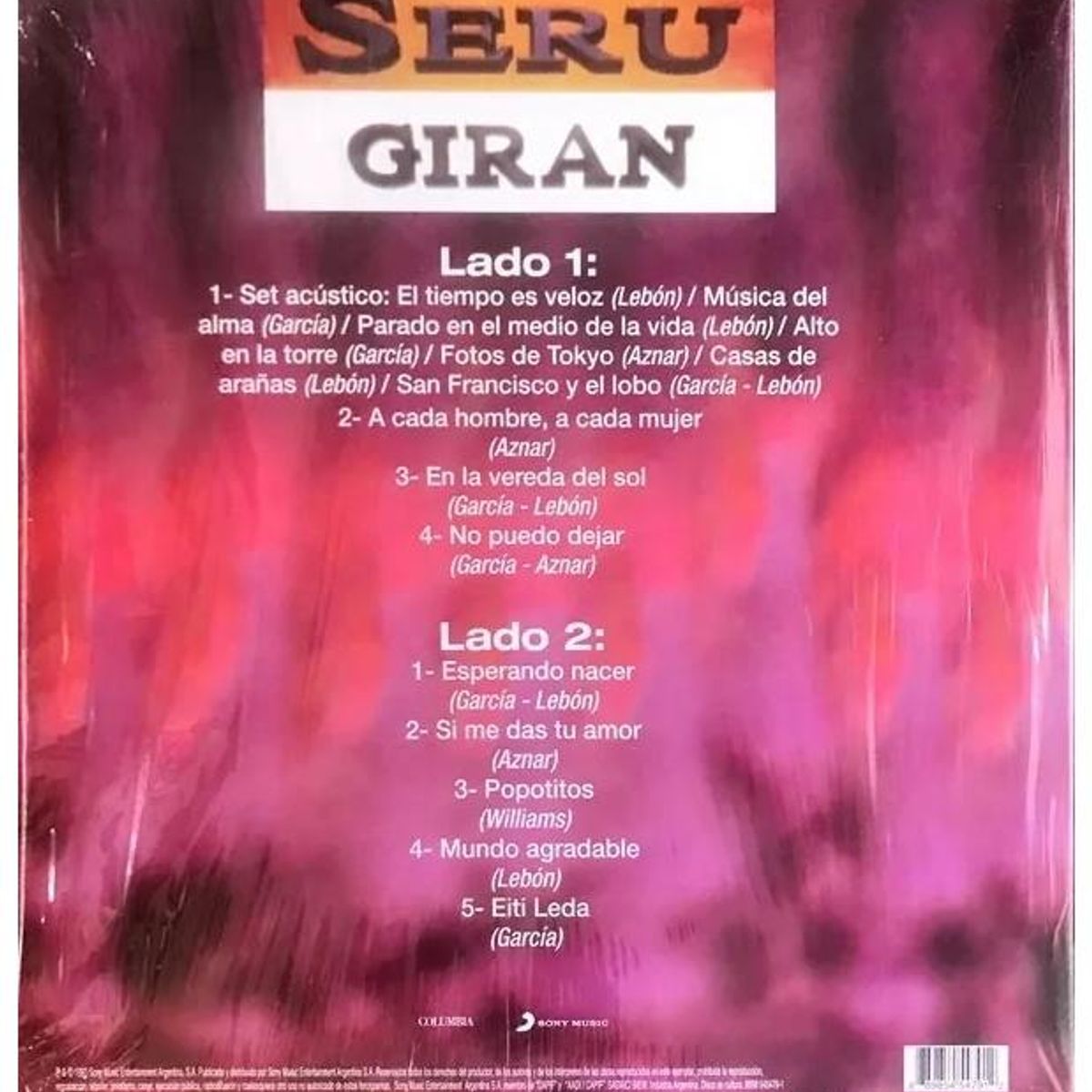 HITWAY MUSIC - SERU GIRAN - SERU GIRAN EN VIVO 2 - VINILO HITWAY MUSIC