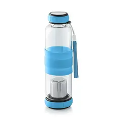 GENERICO - Infusores De Te Y Hierbas Infusor Te Botella Vidrio 420mL Azul