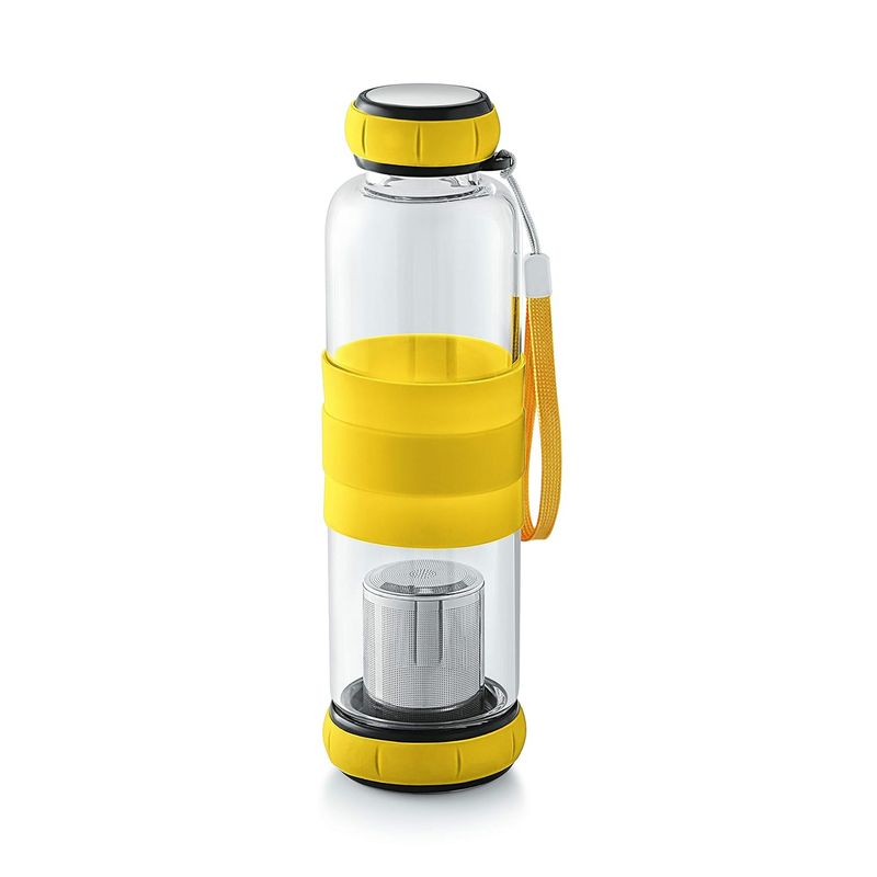 GENERICO - Infusores De Te Y Hierbas Infusor Te Botella Vidrio 420mL Amarillo