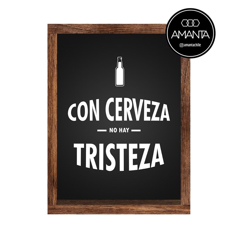 GENERICO - Cuadro guarda corchos Deco con cerveza no hay tristeza